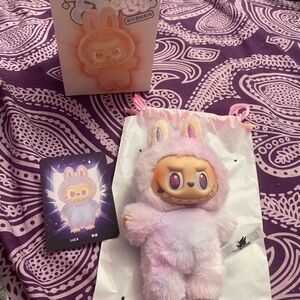 Adorable Pink Bunny Plush Keychain